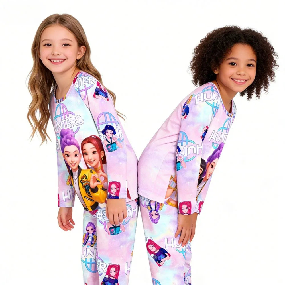 Pyjama Enfant Kpop Demon Hunters – Ensemble 2 Pièces T-Shirt Manches Longues + Pantalon
