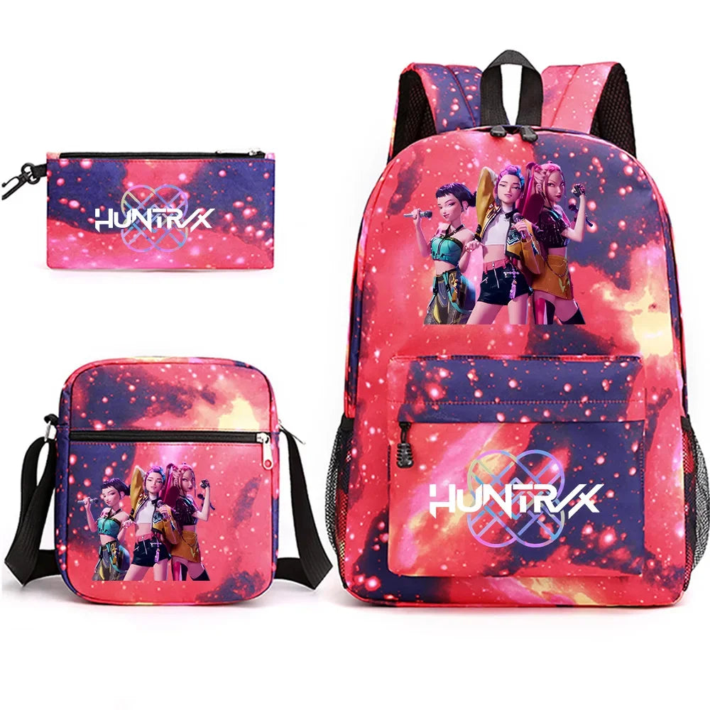 Set Sacs Scolaires Imprimés 3 Pièces – Sac à Dos + Sac Bandoulière + Trousse