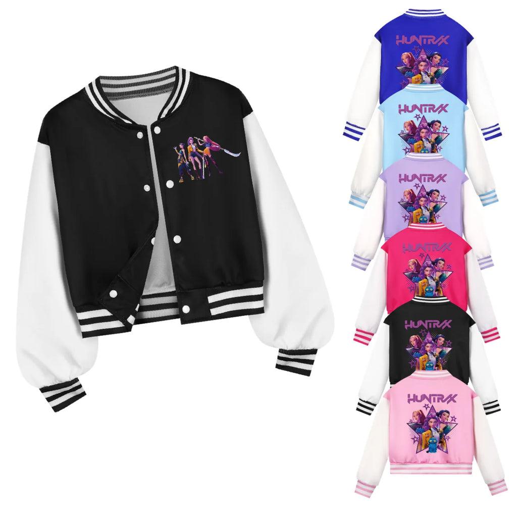 Veste Enfant Style Baseball Cartoon Fantasy K-pop Hunters – Blouson Décontracté Tendance