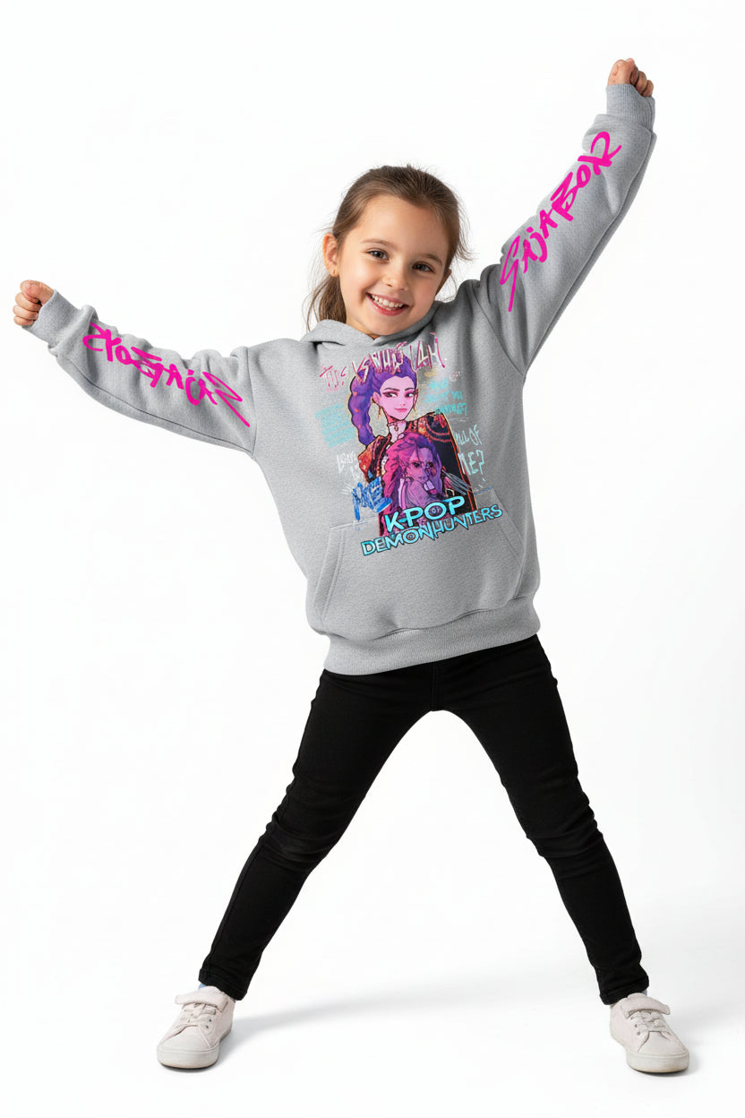 Sweat à Capuche Enfant Cartoon Fantasy K-pop Hunters – Haut Manches Longues Décontracté