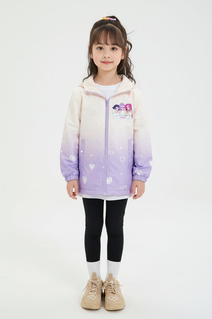 Veste Imperméable Fille à Capuche – Style Cartoon Fantasy K-pop Tendance