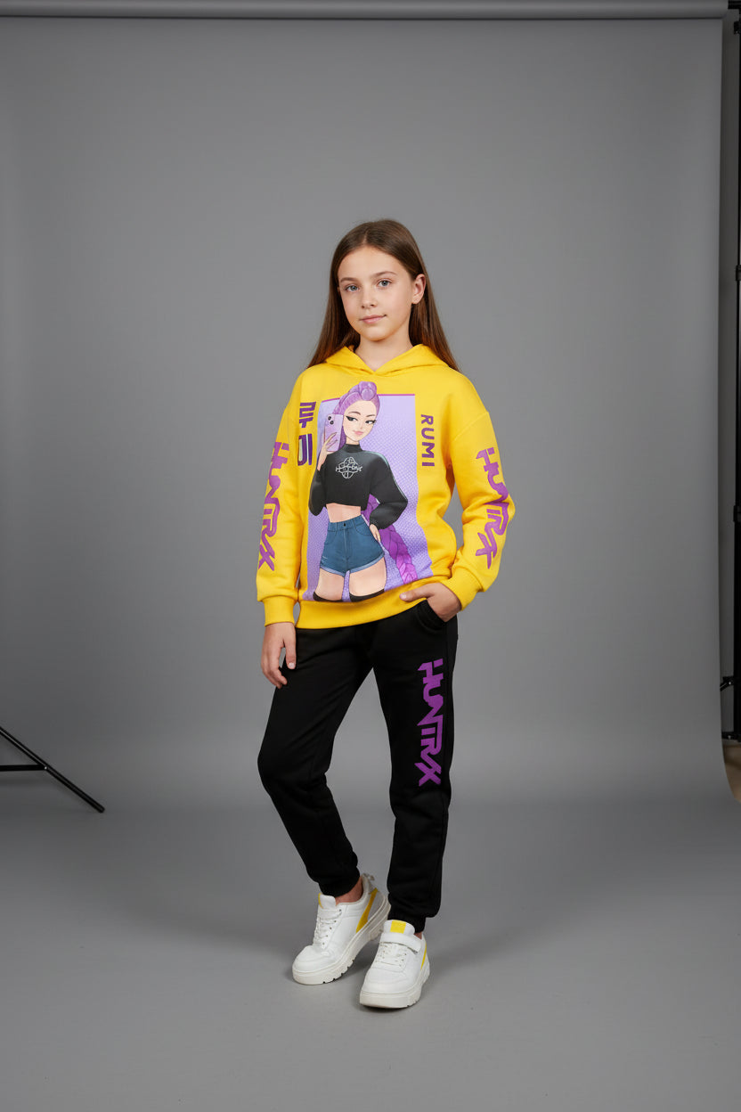 Ensemble Enfant Kpop Demon Hunters – Sweat à Capuche + Pantalon (Set 2 Pièces)