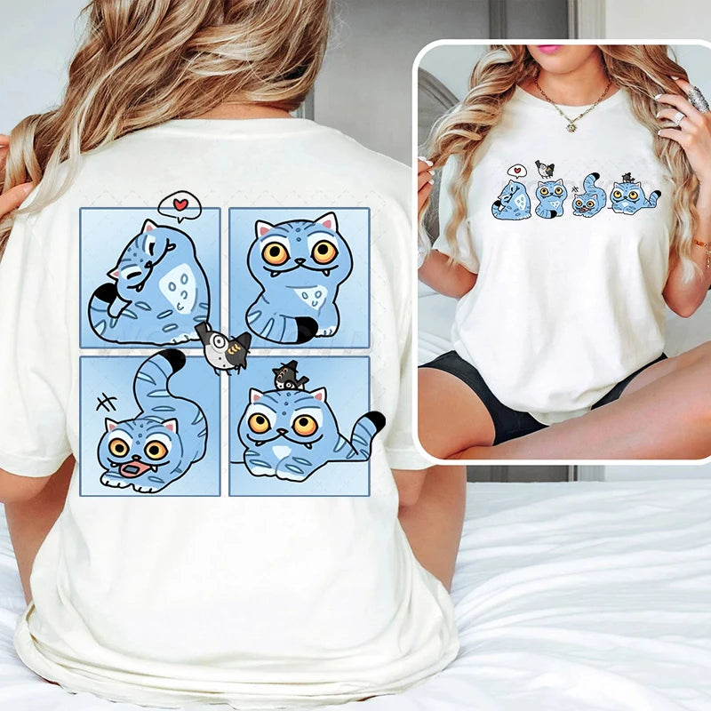 T-shirt Unisexe Tigre & Oiseau – Haut Graphique Été Grandes Tailles