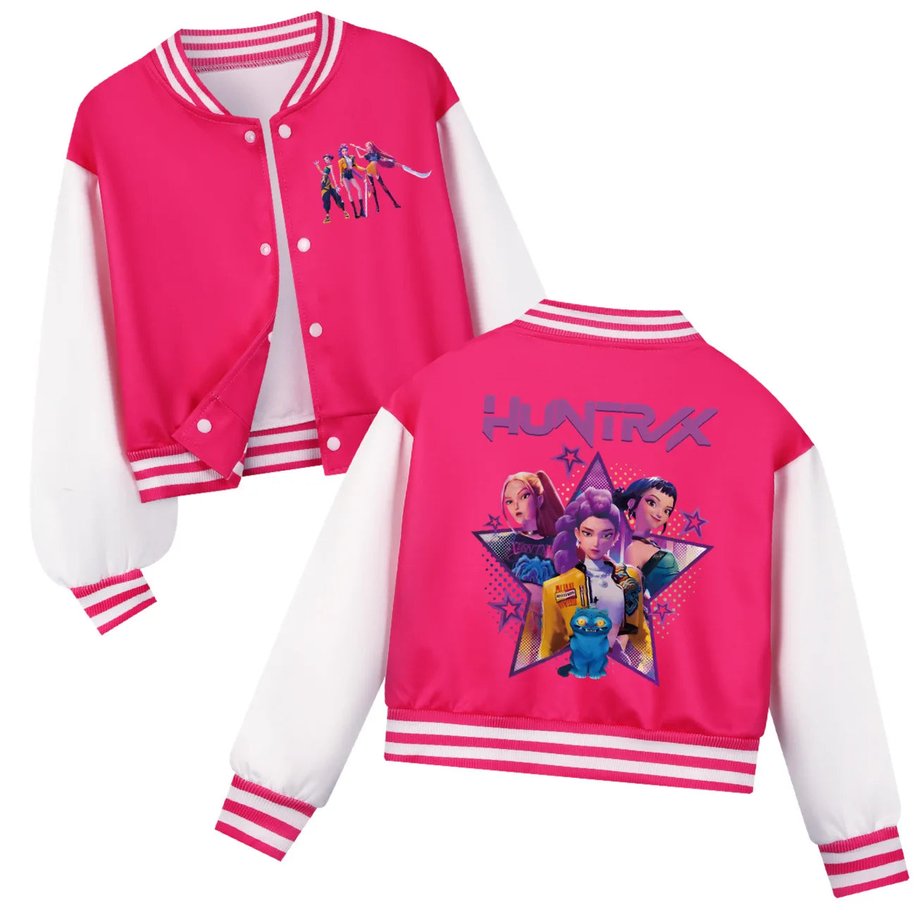 Veste Enfant Style Baseball Cartoon Fantasy K-pop Hunters – Blouson Décontracté Tendance