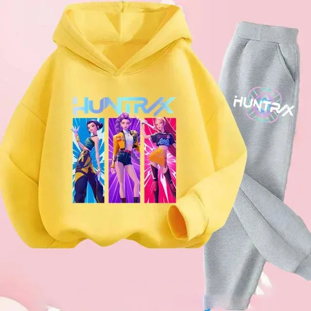 Ensemble Fille Enfant Sweat à Capuche – Tenue Cartoon Fantasy K-pop Décontractée