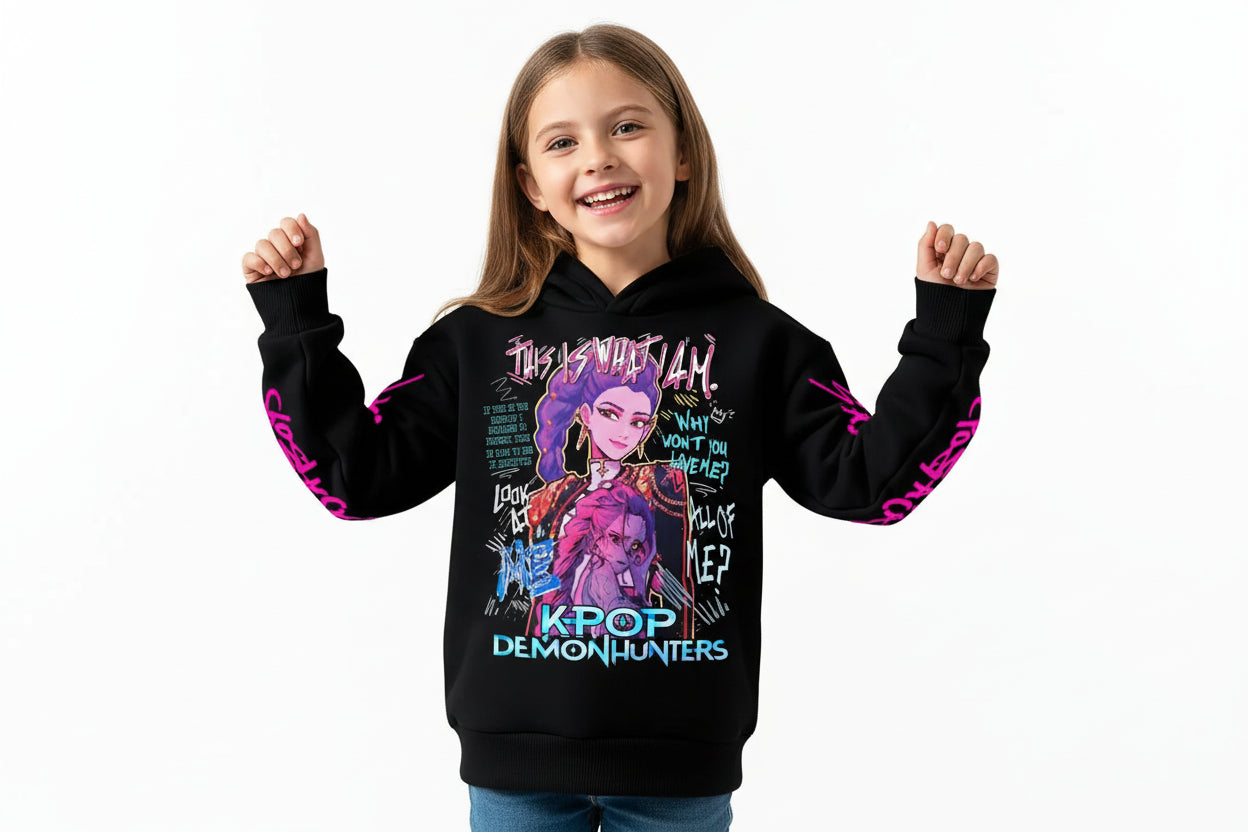 Sweat à Capuche Enfant Cartoon Fantasy K-pop Hunters – Haut Manches Longues Décontracté