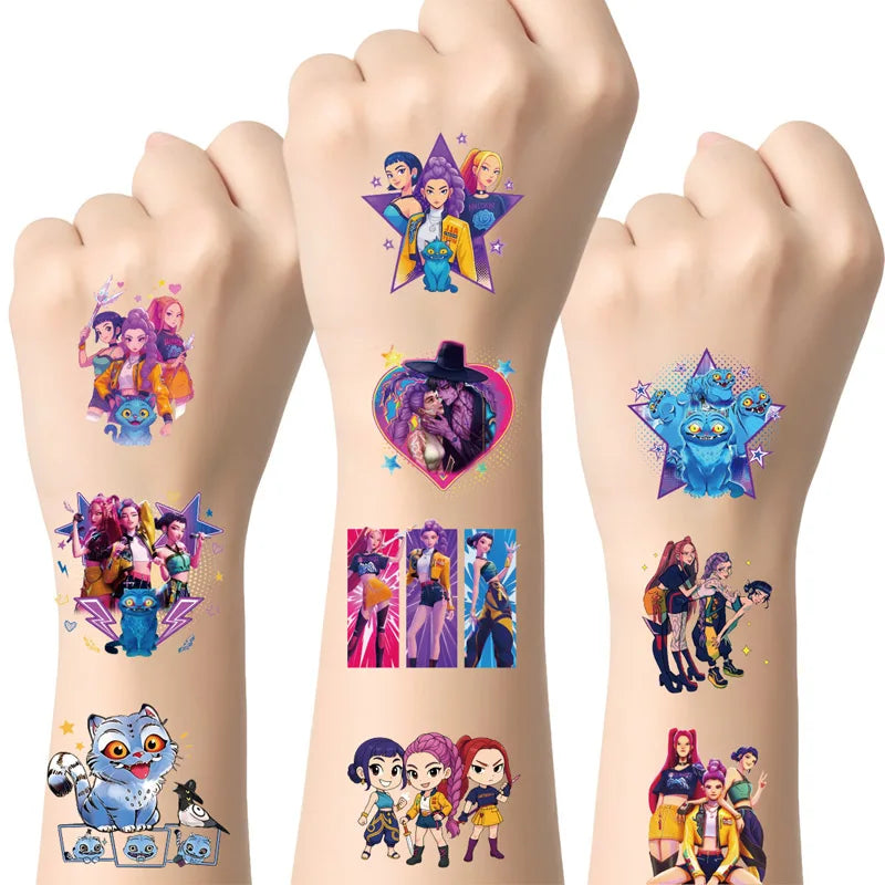 Pack Tatouages Temporaires Cartoon – Set 50 Autocollants Enfant pour Fêtes