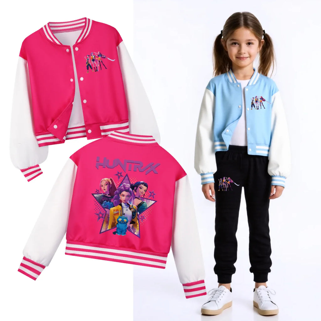 Veste Enfant Style Baseball Cartoon Fantasy K-pop Hunters – Blouson Décontracté Tendance