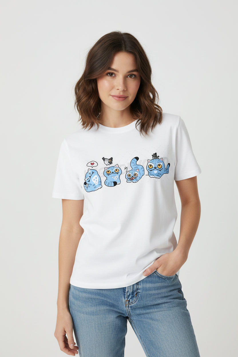 T-shirt Unisexe Tigre & Oiseau – Haut Graphique Été Grandes Tailles