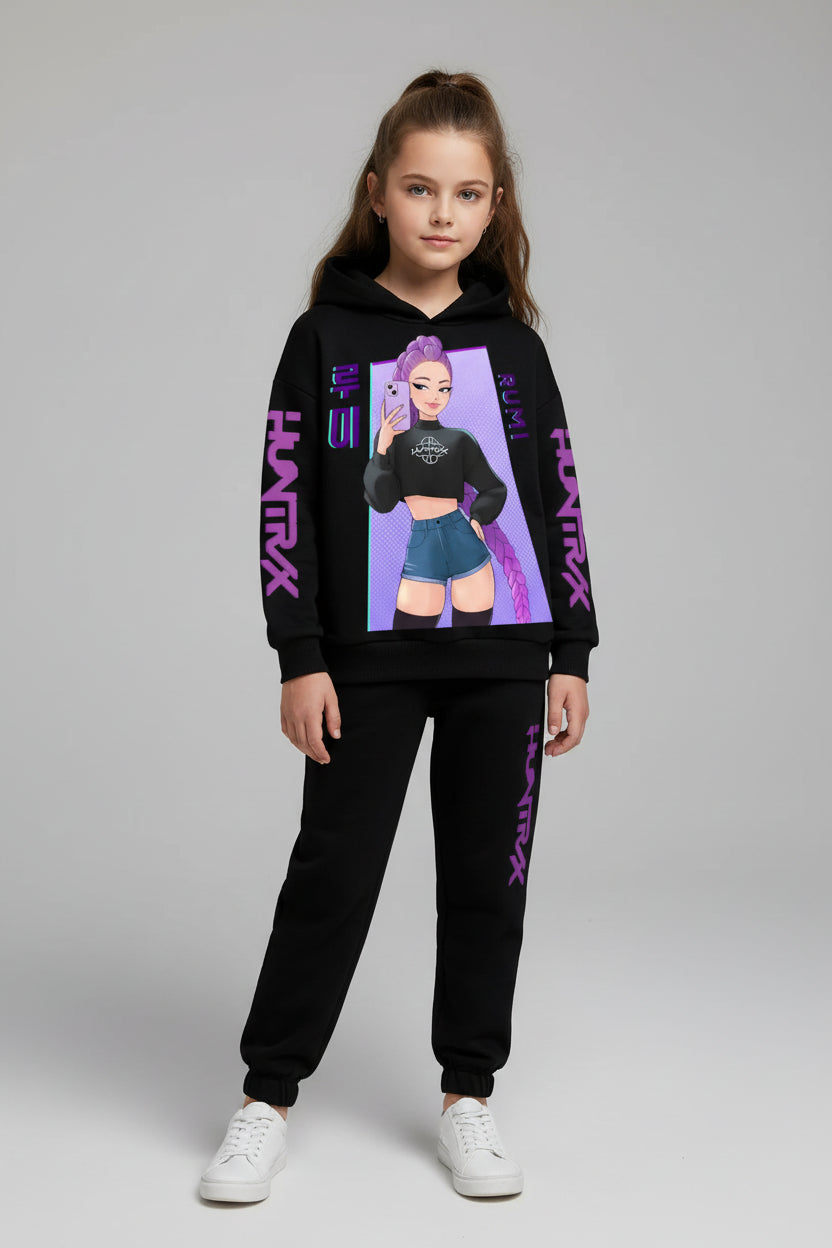 Ensemble Enfant Kpop Demon Hunters – Sweat à Capuche + Pantalon (Set 2 Pièces)