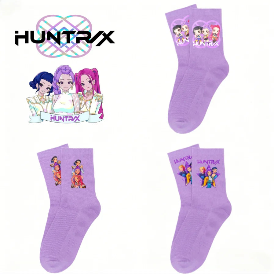 Chaussettes Enfant Mi-mollet Chaudes – Style Cartoon Fantasy K-pop Hunters Automne Hiver