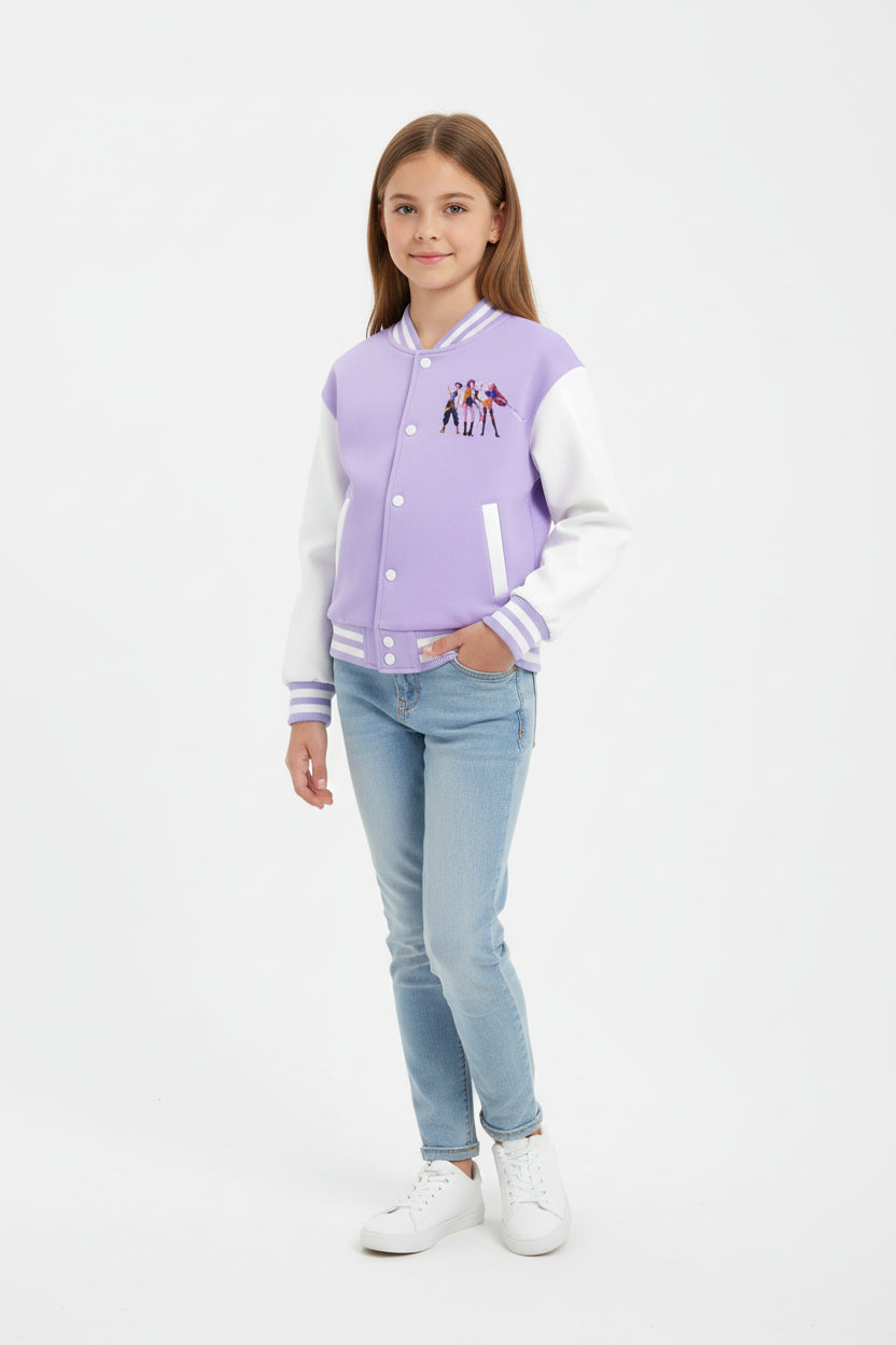 Veste Enfant Style Baseball Cartoon Fantasy K-pop Hunters – Blouson Décontracté Tendance