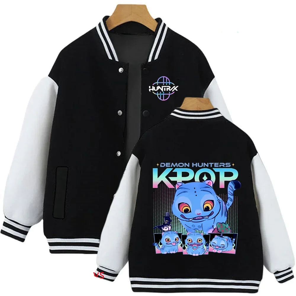 Veste Hoodie Enfant K-Pop Demon Hunters – Ensemble Automne/Hiver Style Baseball