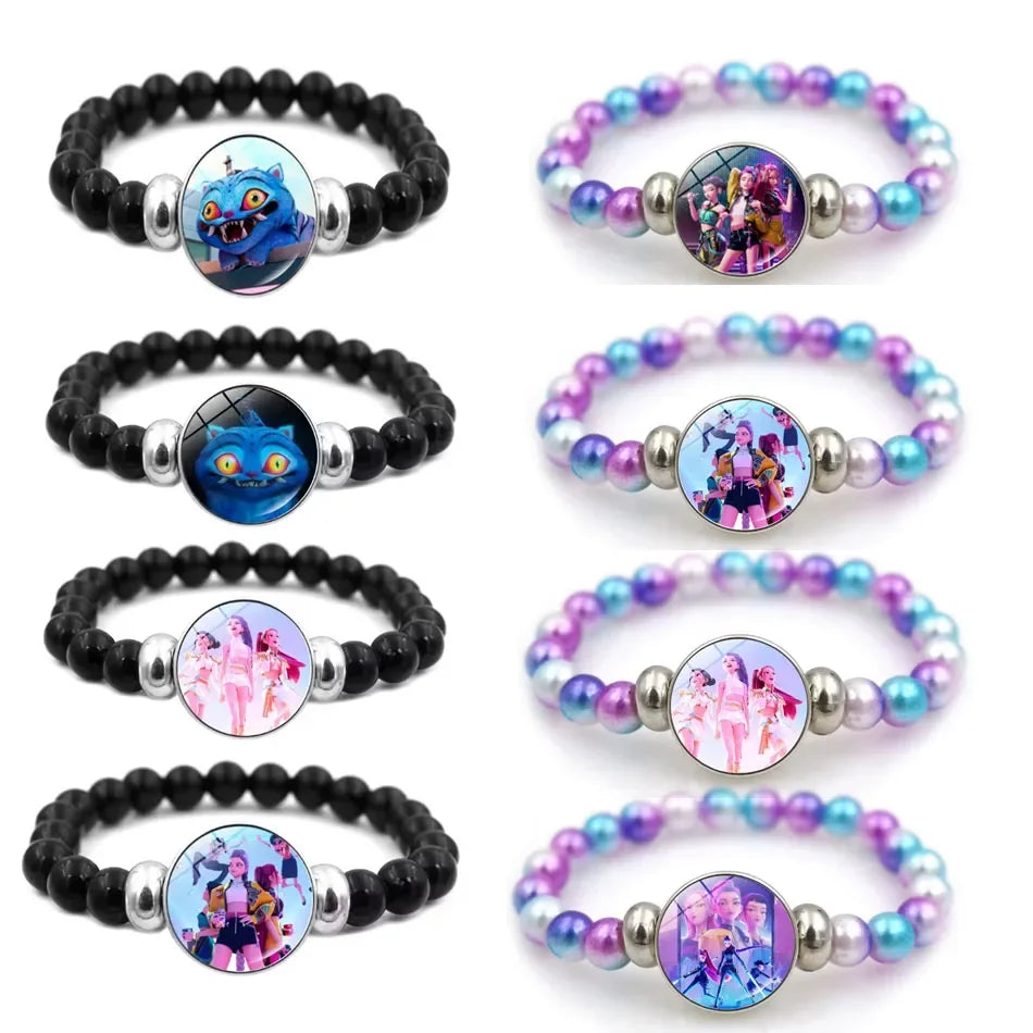 Bracelet Perles en Verre Fait Main – Bijou Unisexe Style Pop Moderne
