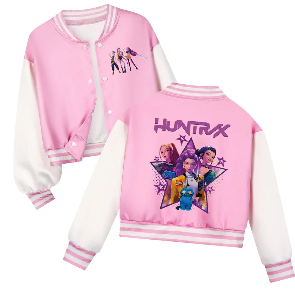 Veste Enfant Style Baseball Cartoon Fantasy K-pop Hunters – Blouson Décontracté Tendance