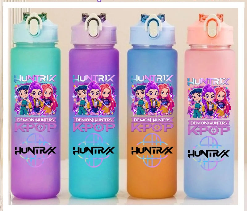 Gourde Enfant Dégradée 750 ml avec Paille – Bouteille Eau Réutilisable Colorée