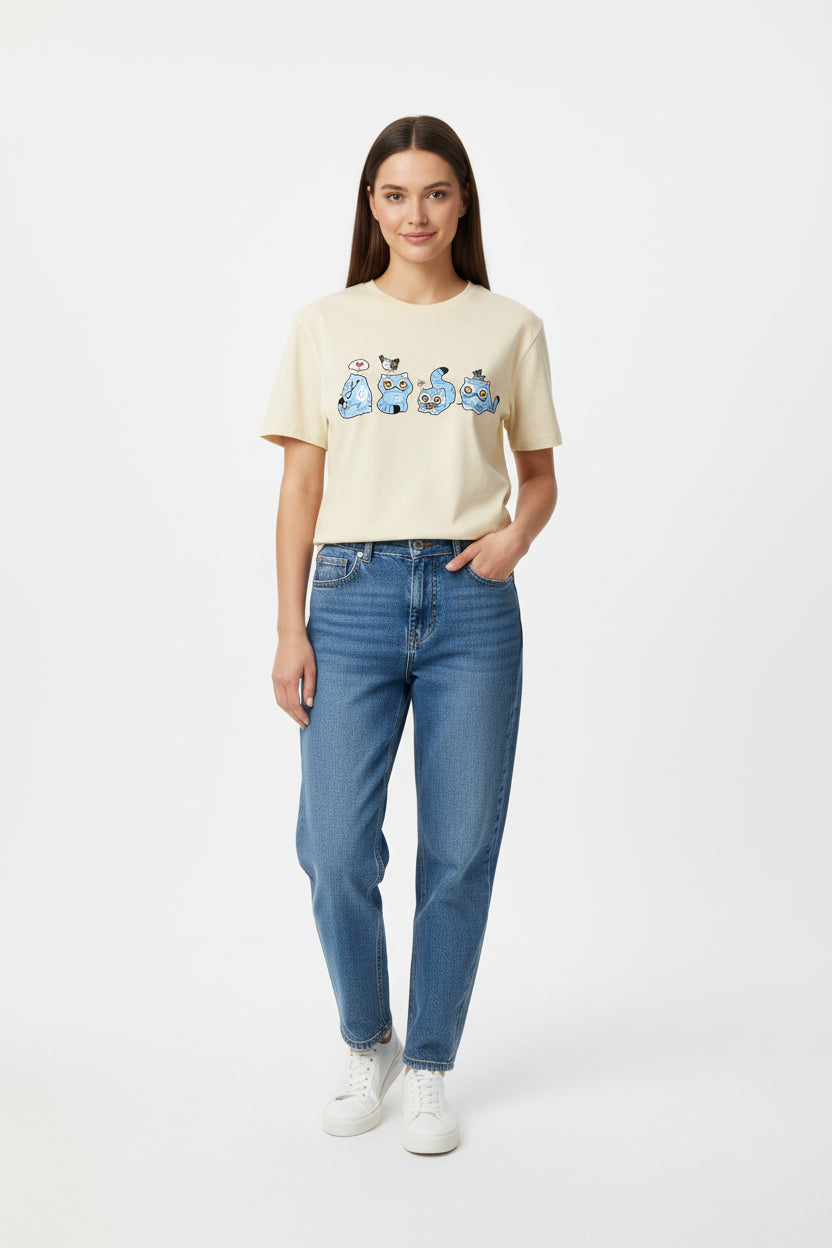 T-shirt Unisexe Tigre & Oiseau – Haut Graphique Été Grandes Tailles