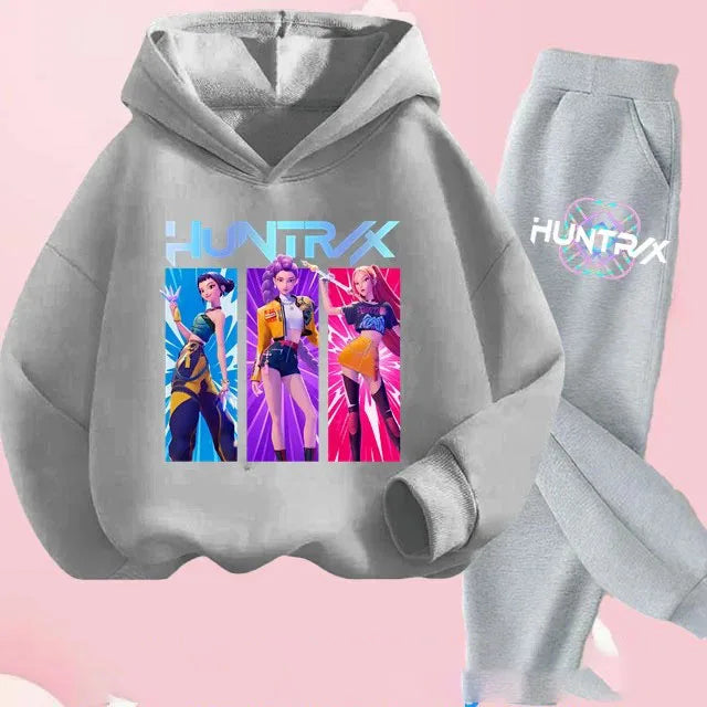 Ensemble Fille Enfant Sweat à Capuche – Tenue Cartoon Fantasy K-pop Décontractée