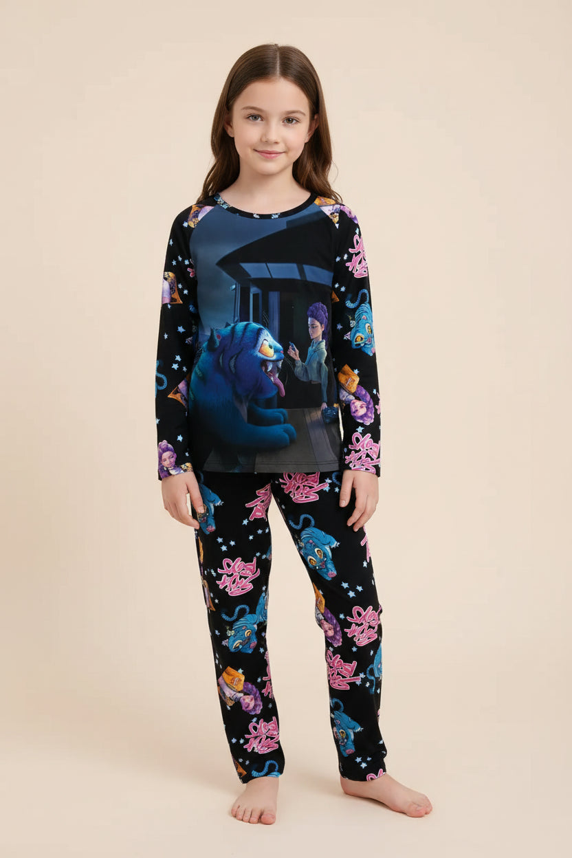 Pyjama Enfant Kpop Demon Hunters – Ensemble 2 Pièces T-Shirt Manches Longues + Pantalon