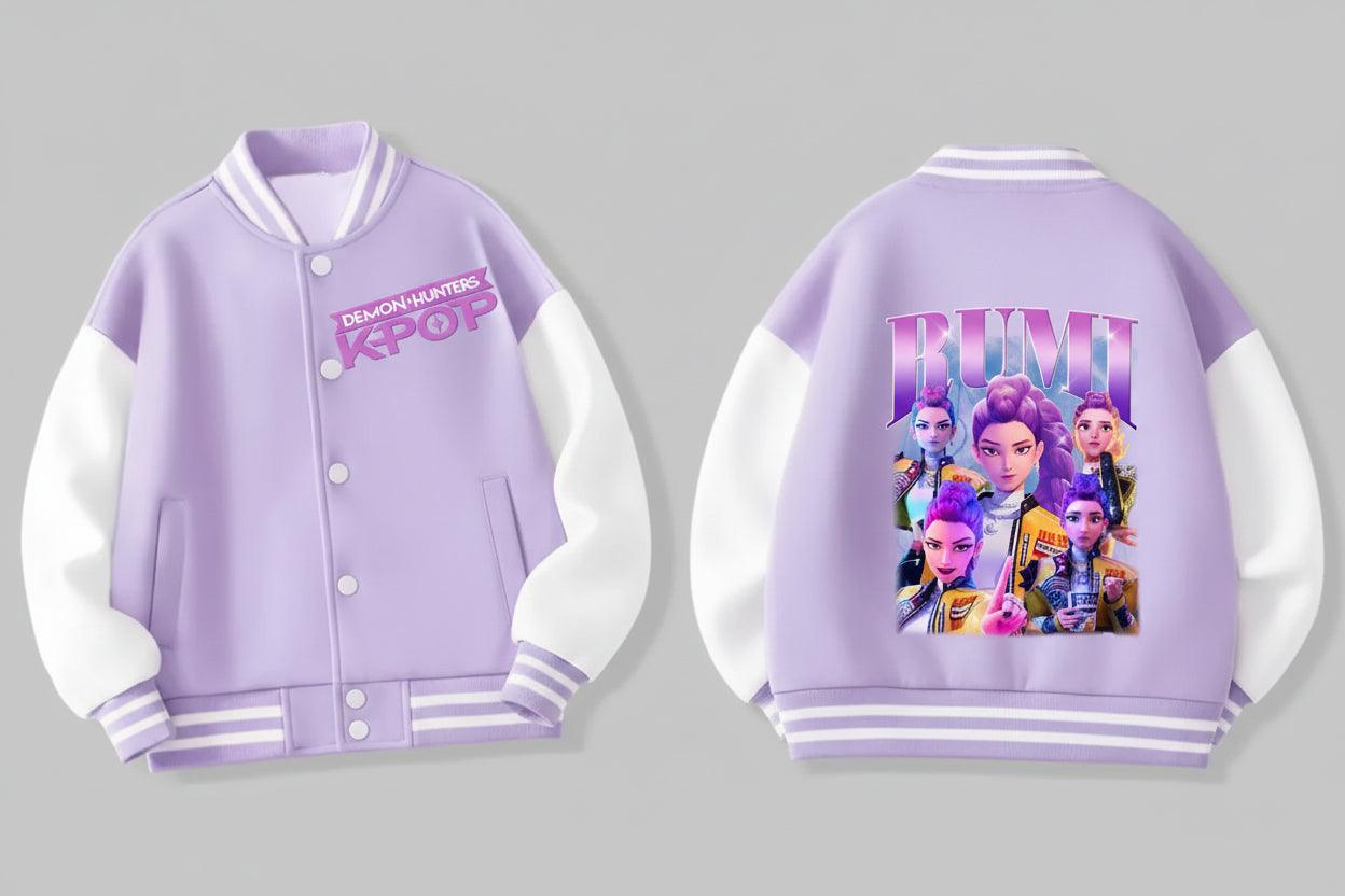 Veste Hoodie Enfant – Kpop Demon Hunters Style Baseball Cartoon