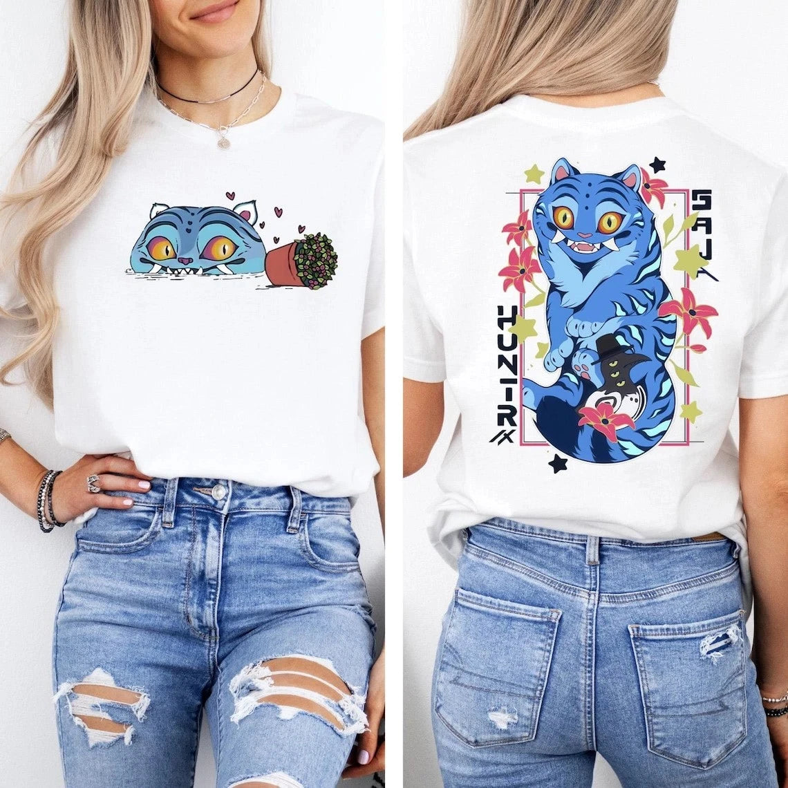 T-shirt Unisexe Tigre Hunters – Style Fantasy K-pop Graphique Été