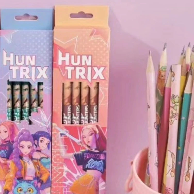 Crayons Cartoon Fantasy K-pop Hunters – Set Papeterie Enfant Mignon et Coloré