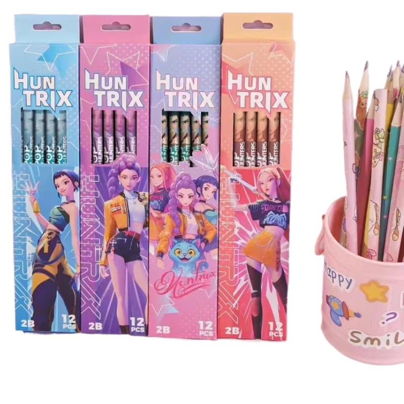 Crayons Cartoon Fantasy K-pop Hunters – Set Papeterie Enfant Mignon et Coloré