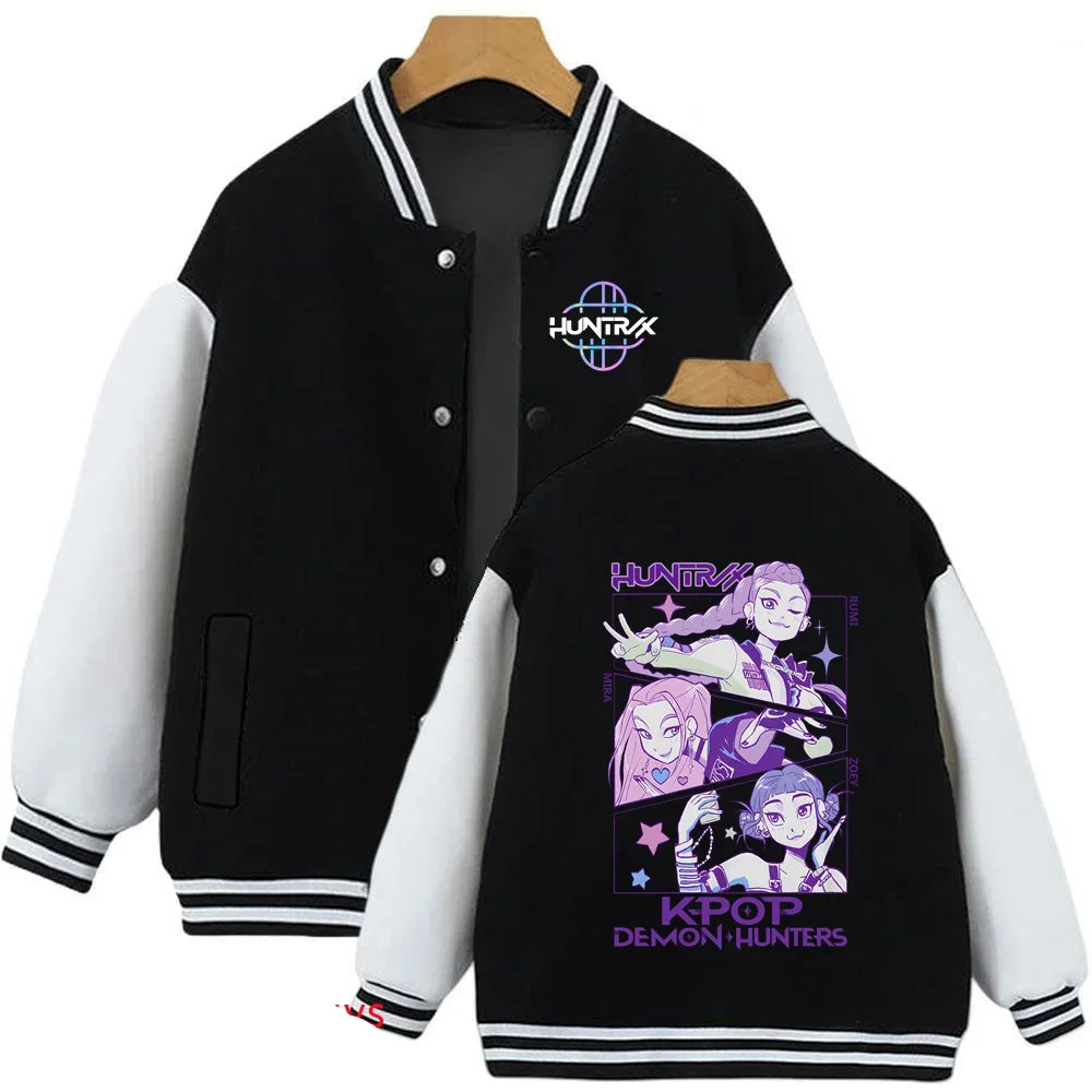 Veste Hoodie Enfant K-Pop Demon Hunters – Ensemble Automne/Hiver Style Baseball