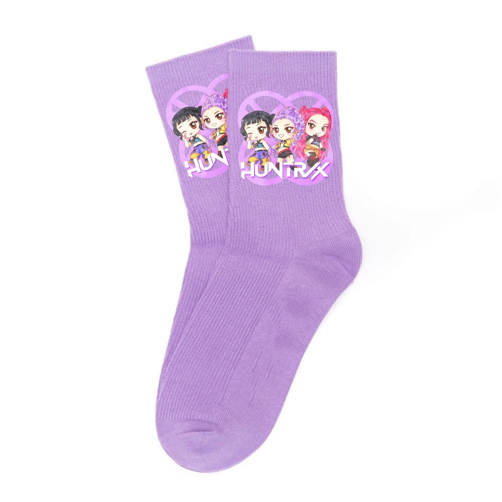 Chaussettes Enfant Mi-mollet Chaudes – Style Cartoon Fantasy K-pop Hunters Automne Hiver