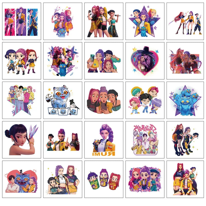 Pack Tatouages Temporaires Cartoon – Set 50 Autocollants Enfant pour Fêtes