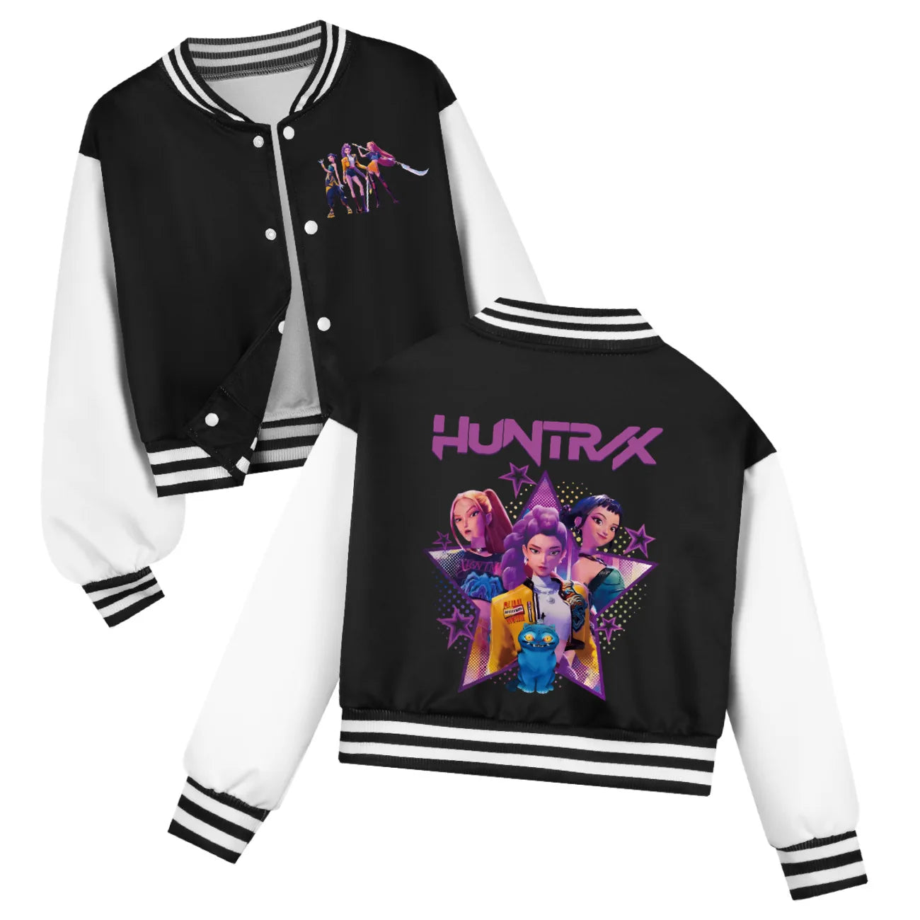 Veste Enfant Style Baseball Cartoon Fantasy K-pop Hunters – Blouson Décontracté Tendance