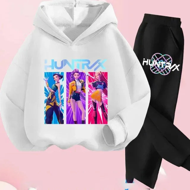 Ensemble Fille Enfant Sweat à Capuche – Tenue Cartoon Fantasy K-pop Décontractée