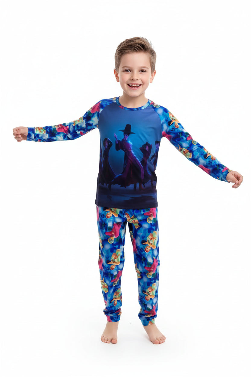 Pyjama Fille Enfant 2 Pièces – Haut Manches Longues et Pantalon Style Cartoon Fantasy K-pop