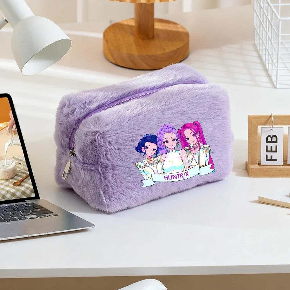 Trousse Maquillage Kawaii Peluche – Pochette Cosmétique Y2K Douce et Portable