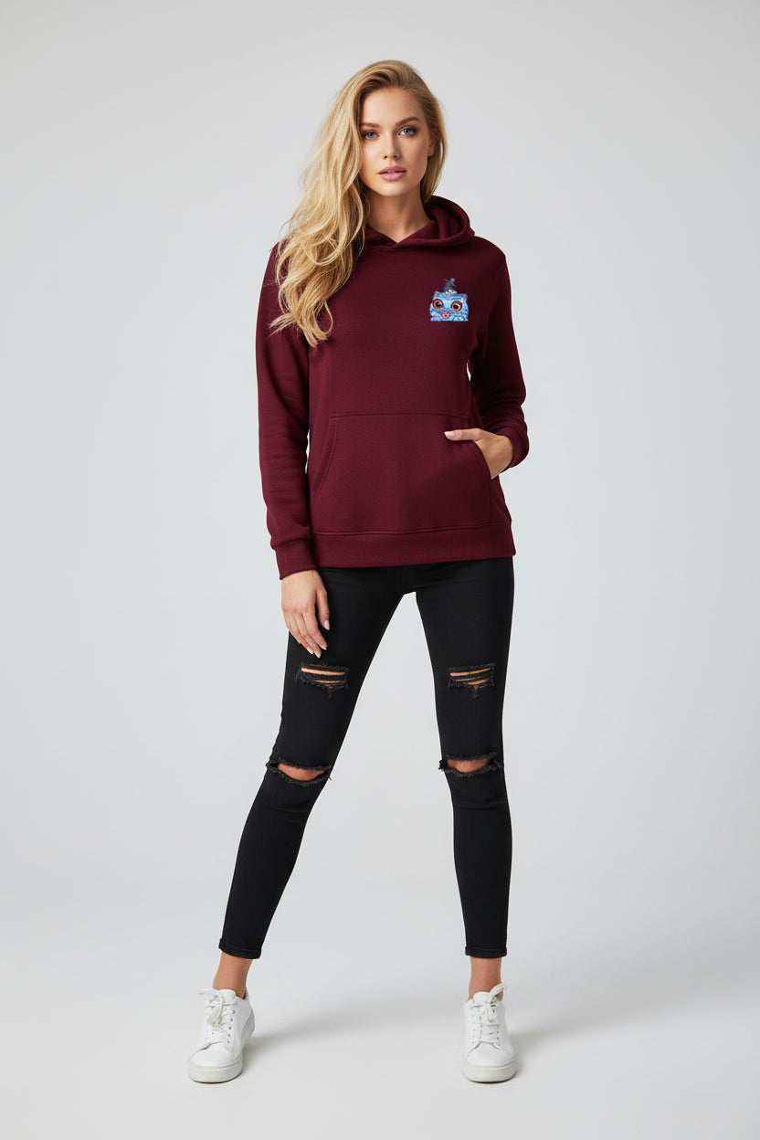 Hoodie Femme Tigre Bleu Graphique – Sweat Streetwear Harajuku Double Face