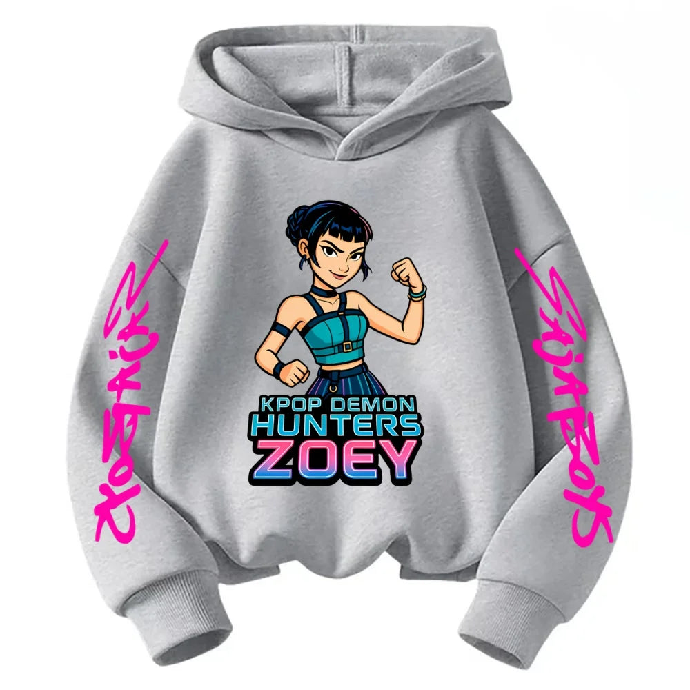 Sweat à Capuche Enfant Manches Longues – Style Fantasy K-pop Démon Cartoon Confortable