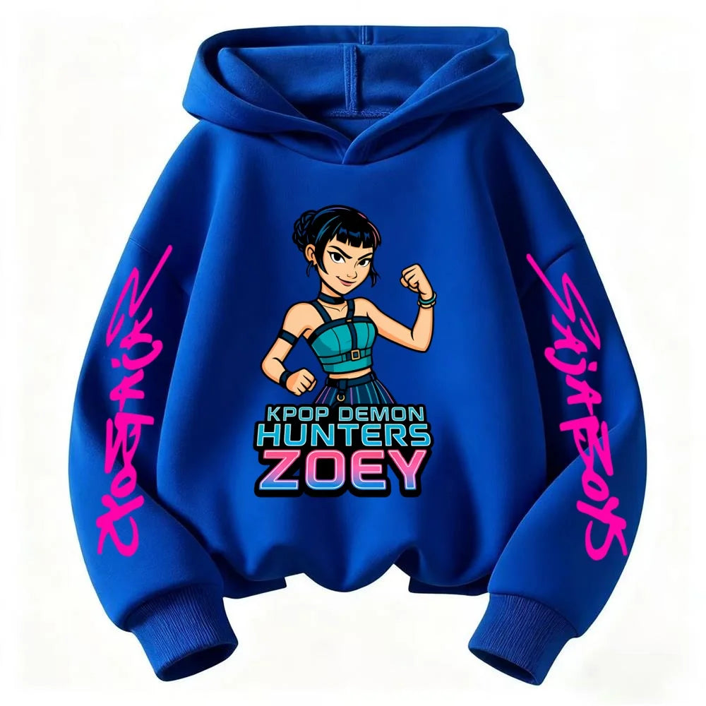Sweat à Capuche Enfant Manches Longues – Style Fantasy K-pop Démon Cartoon Confortable