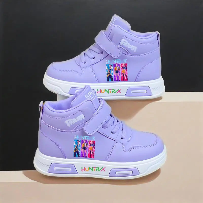 Baskets Montantes Enfant Blanches – Sneakers Fille Automne Semelle Souple Antidérapante