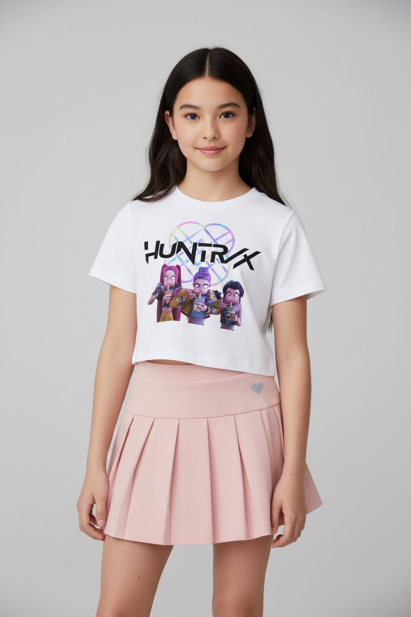 Ensemble Fille Jupe Plissée Fantasy K-pop Hunters – Tenue Été Cartoon Kawaii