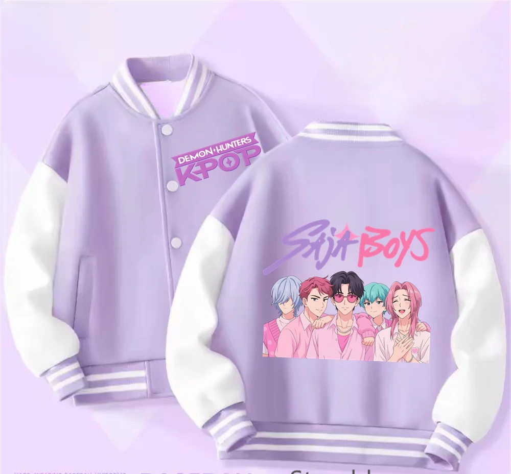Veste Hoodie Enfant – Kpop Demon Hunters Style Baseball Cartoon