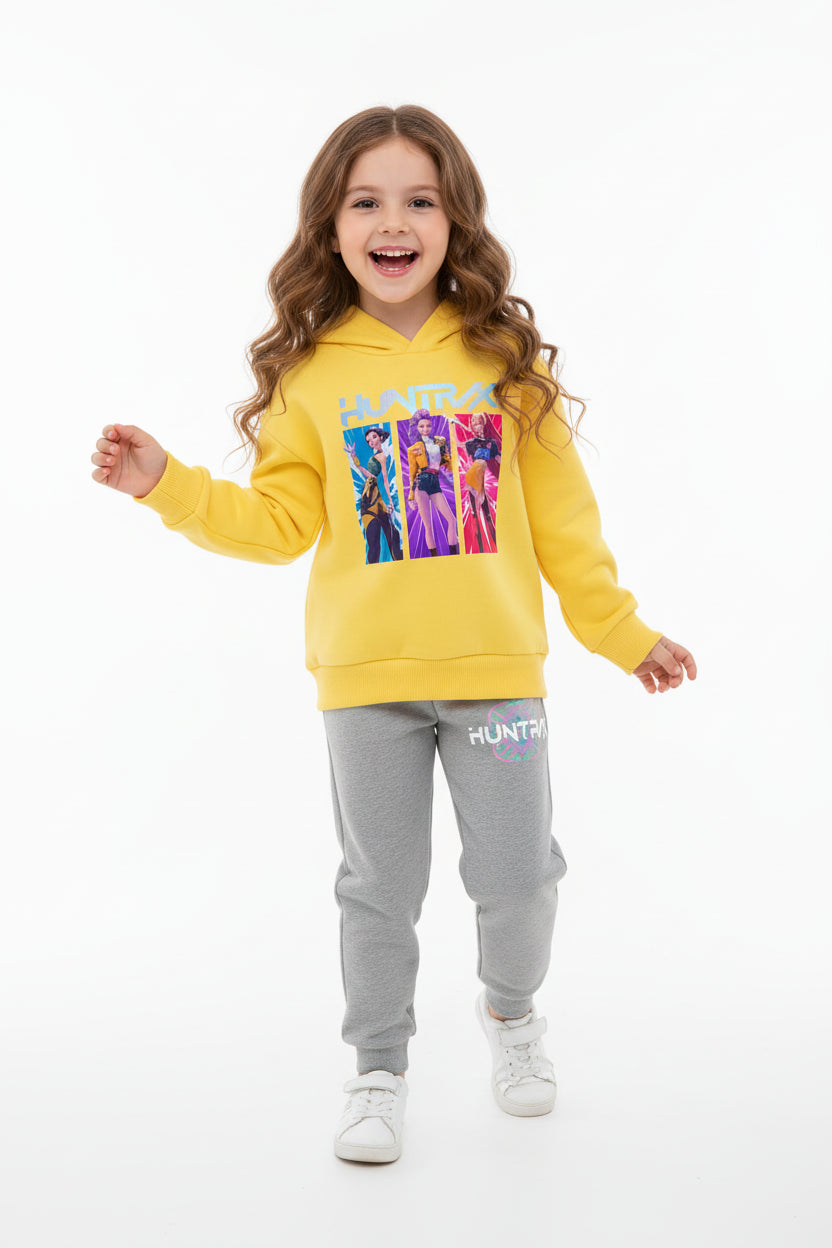 Ensemble Fille Enfant Sweat à Capuche – Tenue Cartoon Fantasy K-pop Décontractée
