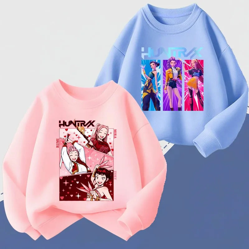 Sweatshirt Fille Printemps – Kpop Demon Hunters Manches Longues Cartoon