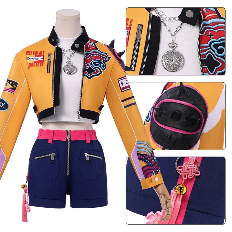 Déguisement Cosplay Chanteuse Fantasy K-pop – Ensemble Femme & Fille avec Perruque