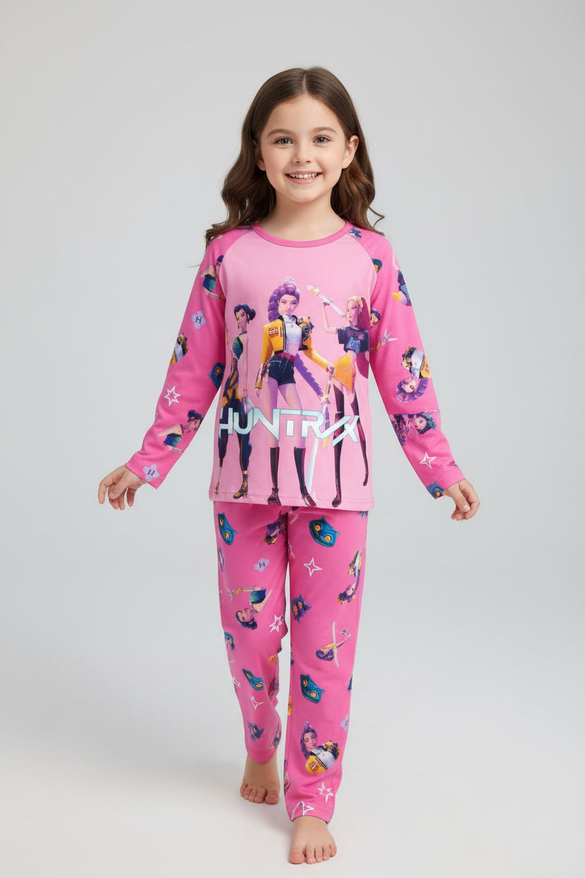 Pyjama Enfant Kpop Demon Hunters – Ensemble 2 Pièces T-Shirt Manches Longues + Pantalon