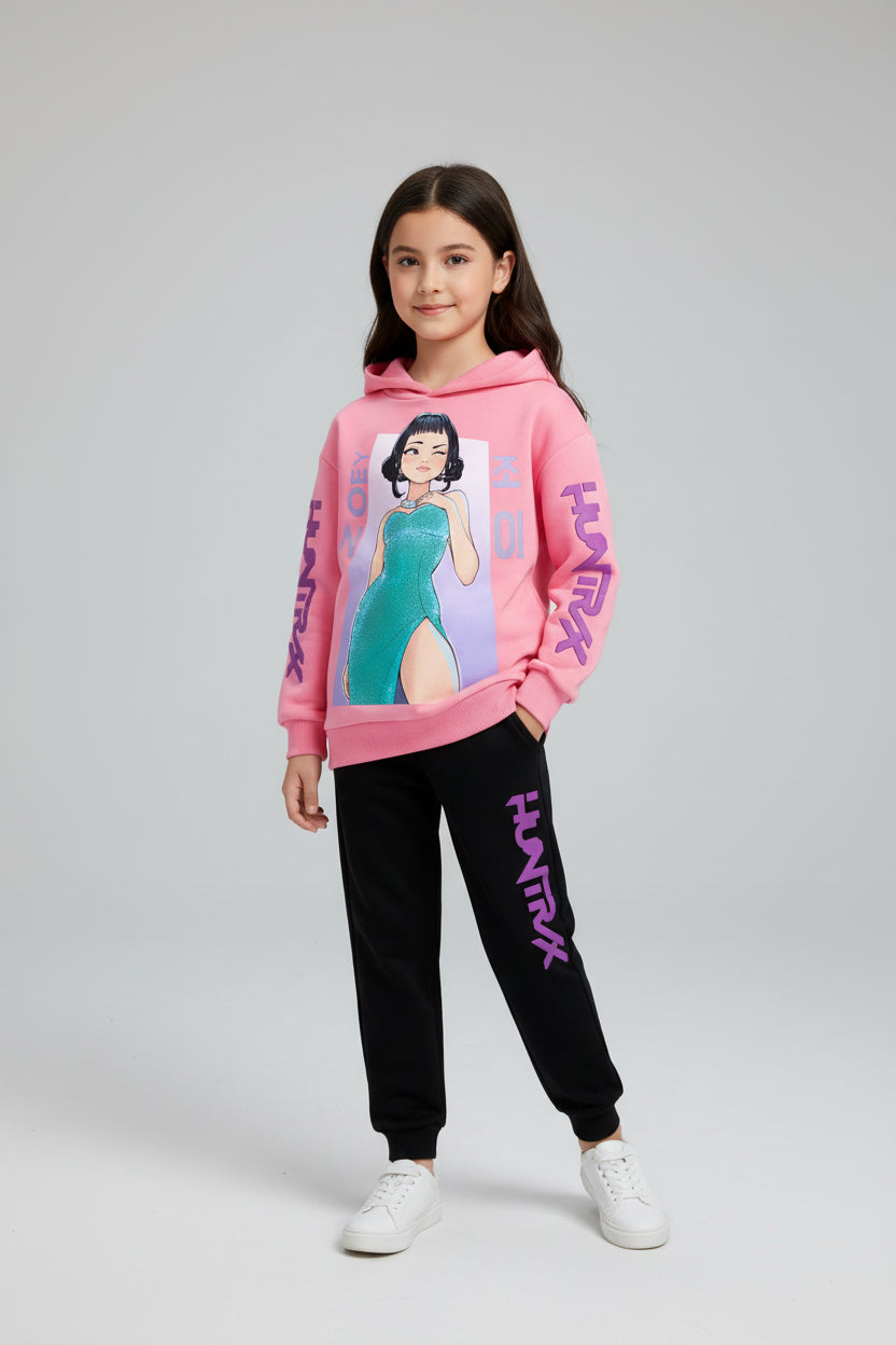 Ensemble Enfant Kpop Demon Hunters – Sweat à Capuche + Pantalon (Set 2 Pièces)