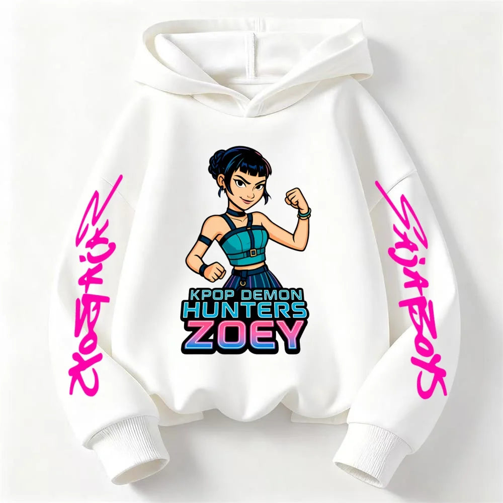 Sweat à Capuche Enfant Manches Longues – Style Fantasy K-pop Démon Cartoon Confortable