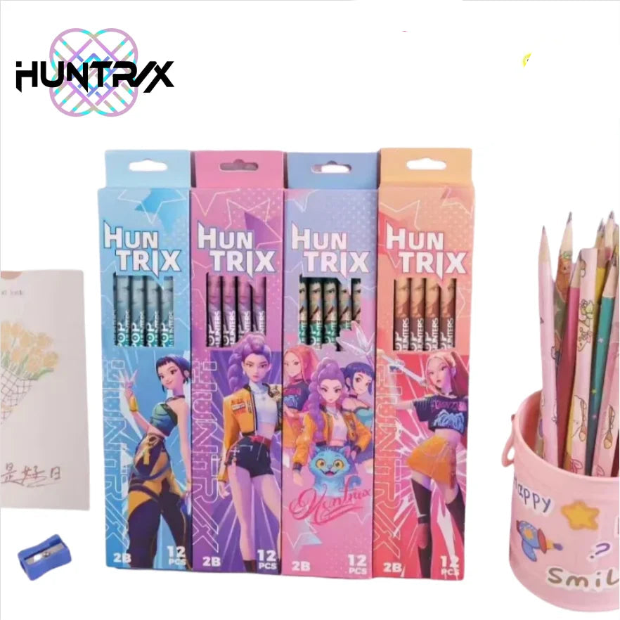 Crayons Cartoon Fantasy K-pop Hunters – Set Papeterie Enfant Mignon et Coloré