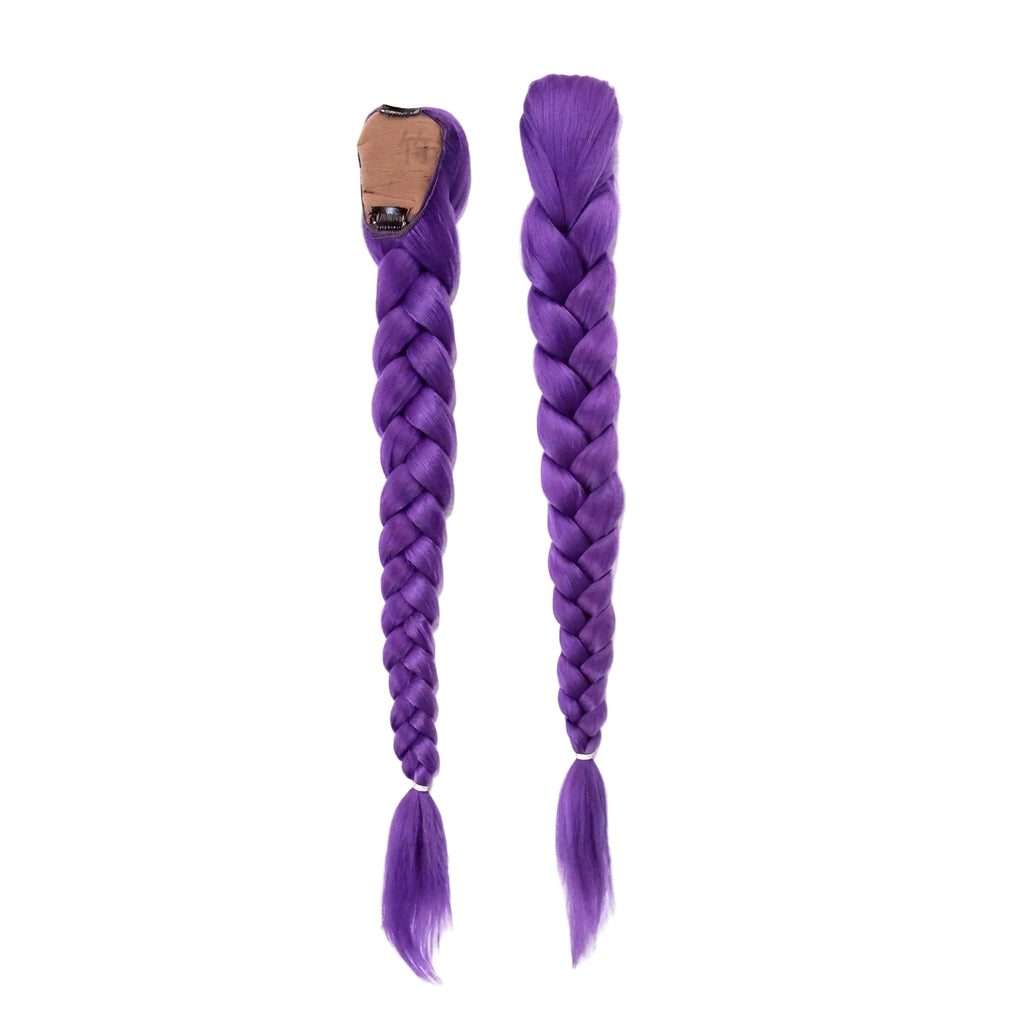 Extension Cheveux Enfant Violet Queue de Cheval Longue 66 cm – Mèche Synthétique avec Clips