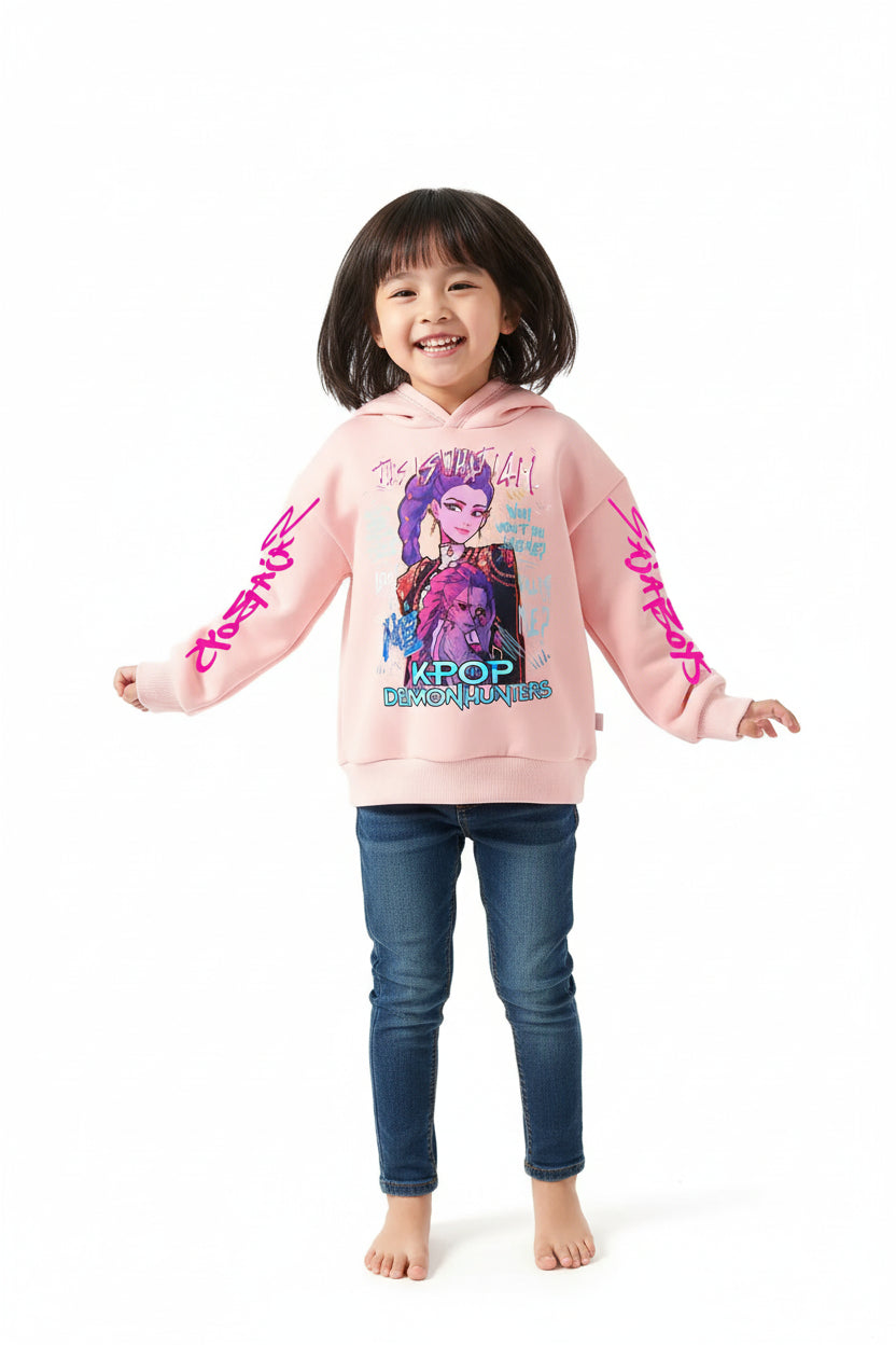 Sweat à Capuche Enfant Cartoon Fantasy K-pop Hunters – Haut Manches Longues Décontracté