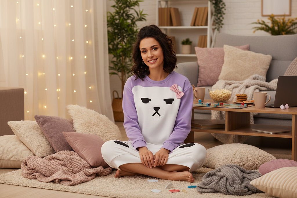 Pyjama Costume Ours Violet Enfant – Tenue Cosplay Fun pour Fête & Carnaval